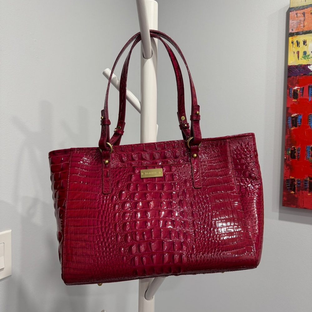Brahmin Medium Arno Rouge Glossy Melbourne Tote